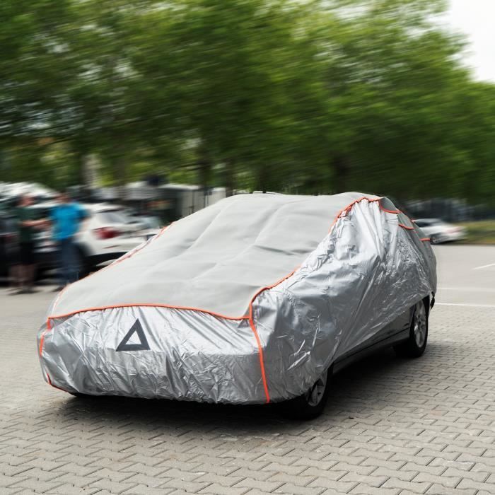 Bâche de Protection Voiture - Navaris - Taille L - Imperméable - Résistante aux UV - Polyester/EVA