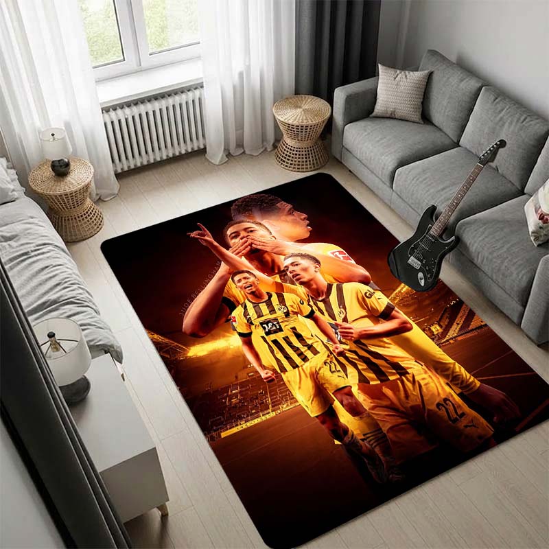 Borussia Dortmund BVB Match Print Area Rug Non Slip Floor Carpet Living Room Game Room Home Decor Football Fan Gift