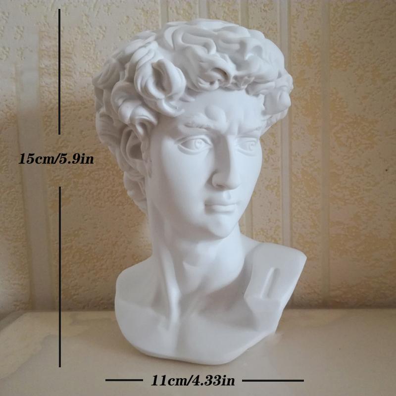 15cm David Statue Head Portraits Mini Gypsum Michelangelo Home Decoration Resin Art Craft Home Decor Sculpture