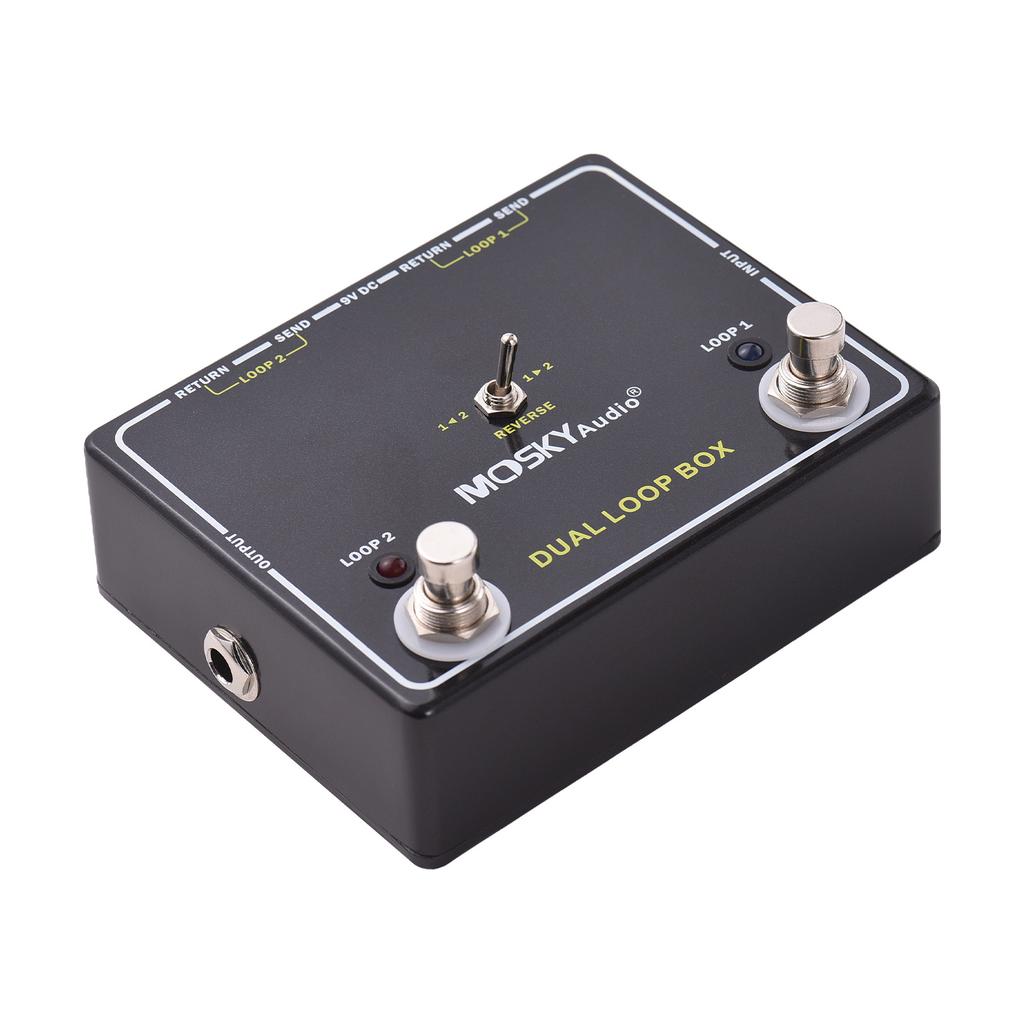 MOSKYAUDIO Guitar Effects Loop Switcher Pedal 2 Channel Switcher Aluminum 6.35mm Input Output Dual Footswitch MXR Dual