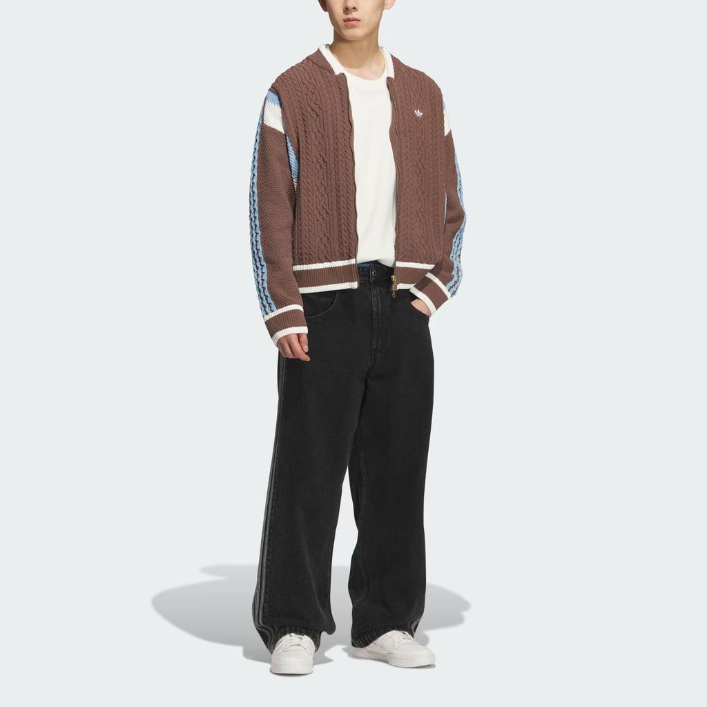 Adidas Originals Adicolor Classics Knit Cardigan Button Front Regular Fit Unisex Brown KS5963