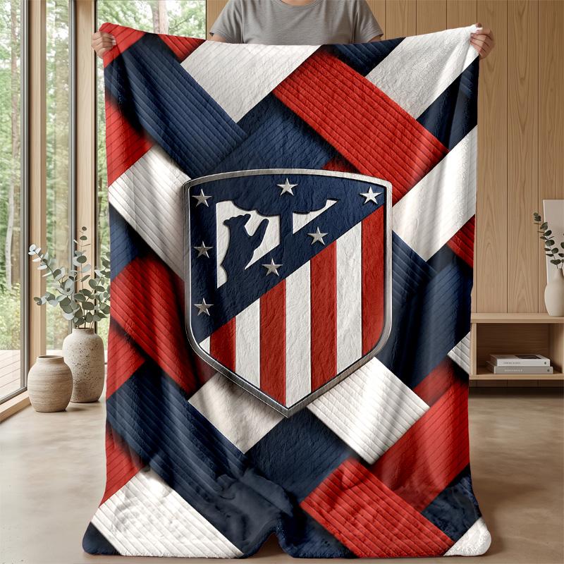 Atletico Madrid Theme blanket Soft Flannel Fleece Blanket Warm Lightweight Throw Blanket for Home Sofa Bed