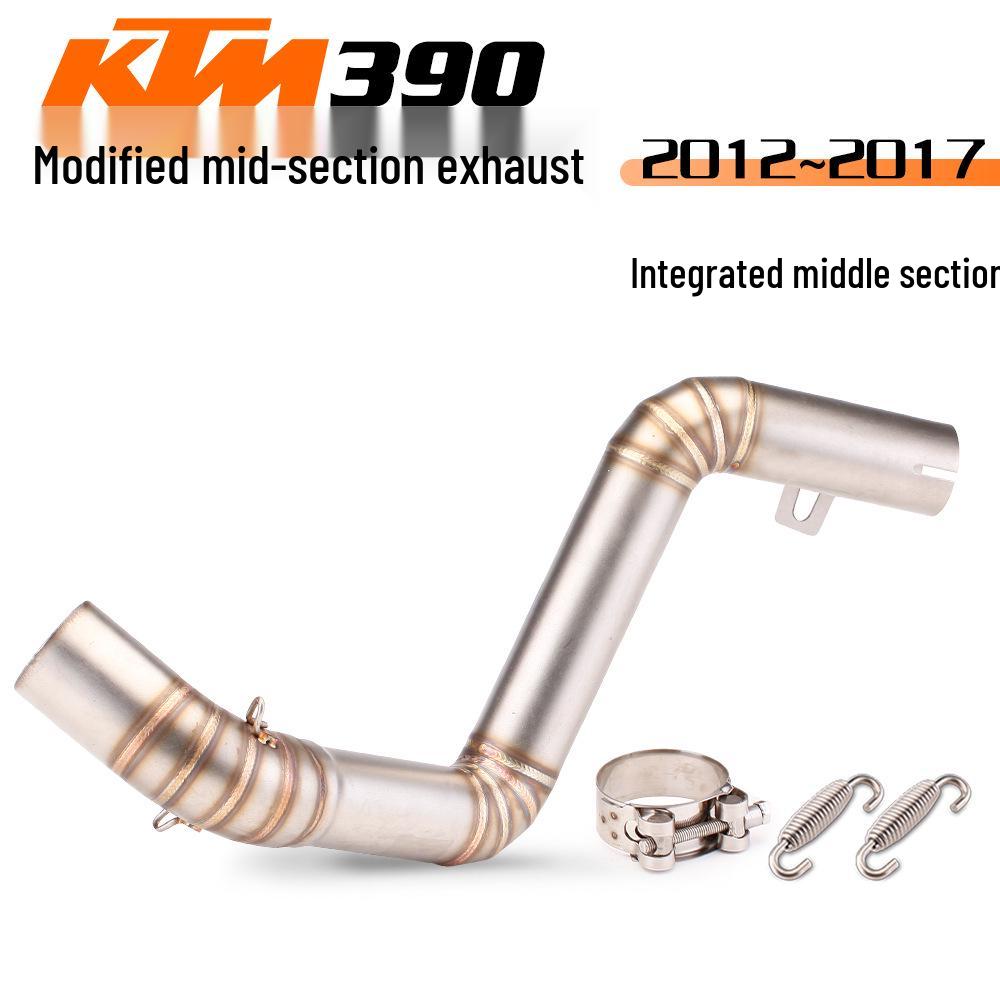 Modified Exhaust System for Duke390/RC390: Stainless Steel & Titanium Mid-pipe & Tailpipe Set