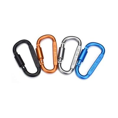 Nee. 8 D-vormige aluminiumlegering vergrendelende karabiner voor klimmen en rugzakken