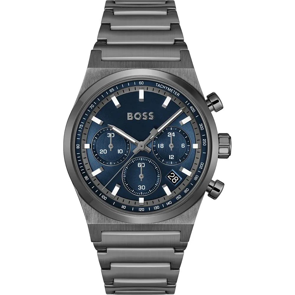 BOSS Candor Chrono Blue Anthracite Stainless Steel Bracelet Men s Quartz Watch 1514223 синий