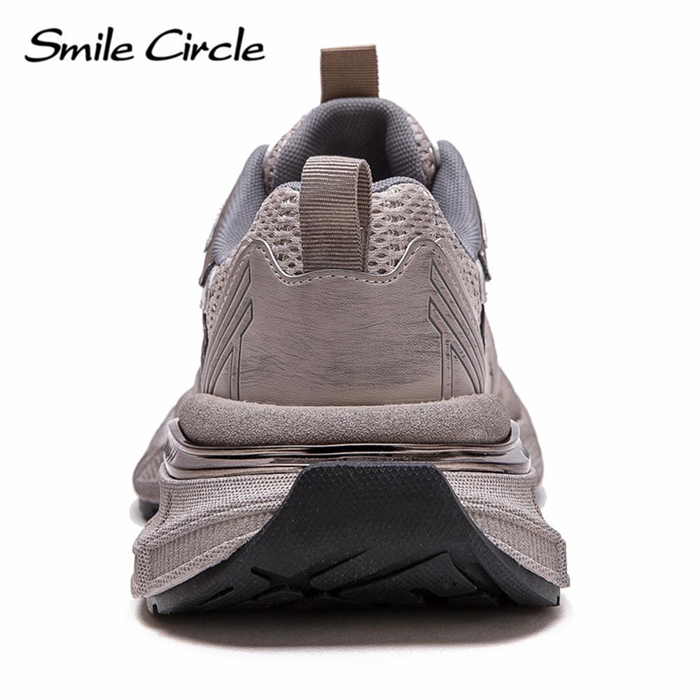 Damen Sneakers aus echtem Leder mit runder Zehenpartie und zunehmender Höhe, modische Freizeitschuhe mit dicker Sohle