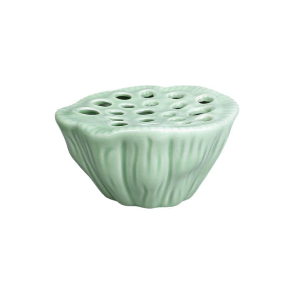 Chinese Style Ceramic Lotus Vase Zen Meaning Artificial Flower Arrangement Vessel Art Dried зелёный