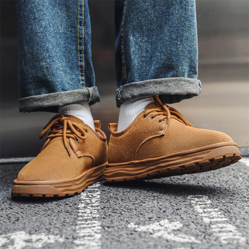 Snow boots men's new winter fur integrated fleece warm thick-soled non-slip men's cotton shoes 7058-J