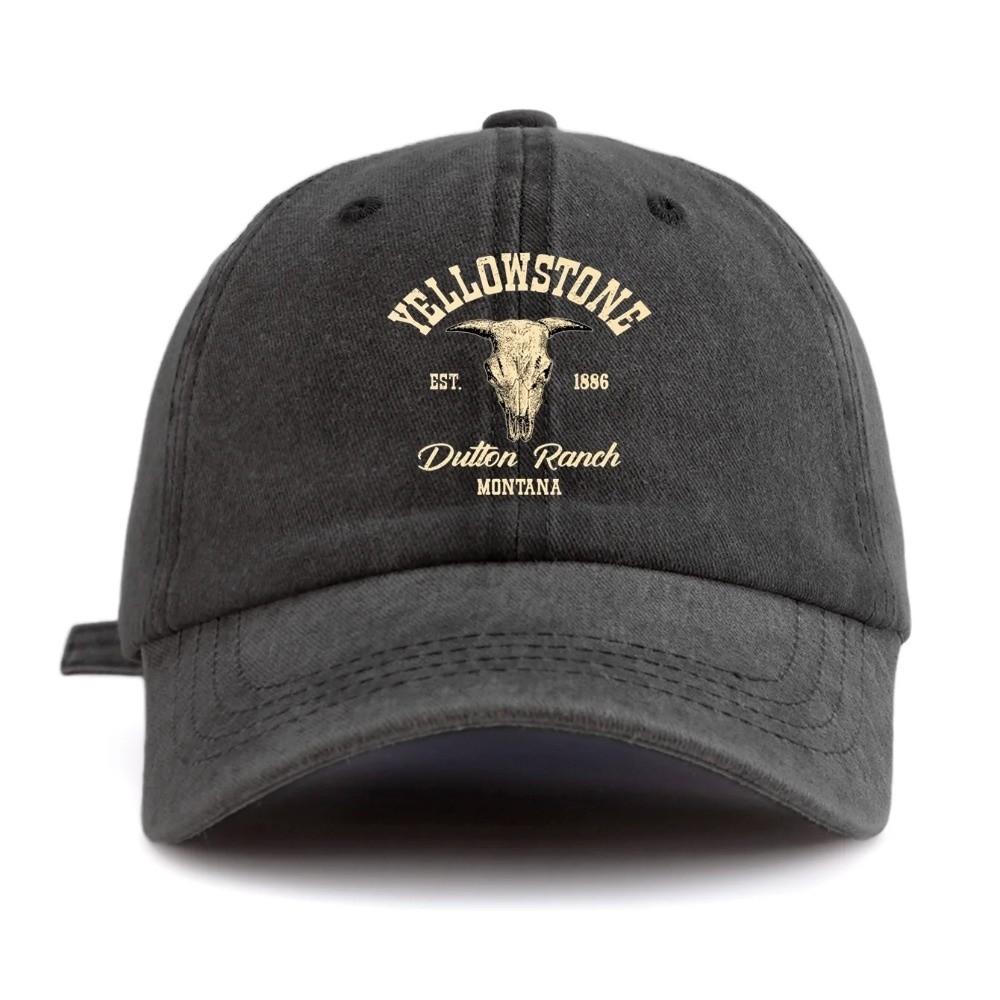 Bull Skull Western Cowboy Baseball Hats Cotton Distressed Dad Hat Outdoor Sun Hat  for Men Women