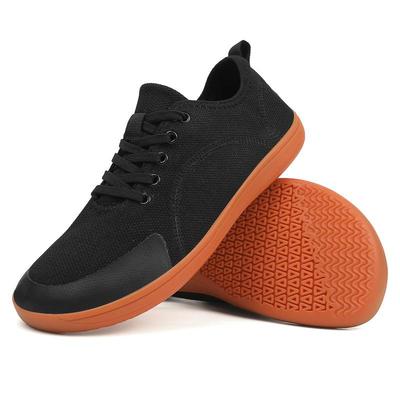 Halkfria Casual Sneakers med Bred Tå Minimalistiska Herr Dam Andningsbara Stickade Promenadskor Platta Gym Elastiska Sportskor