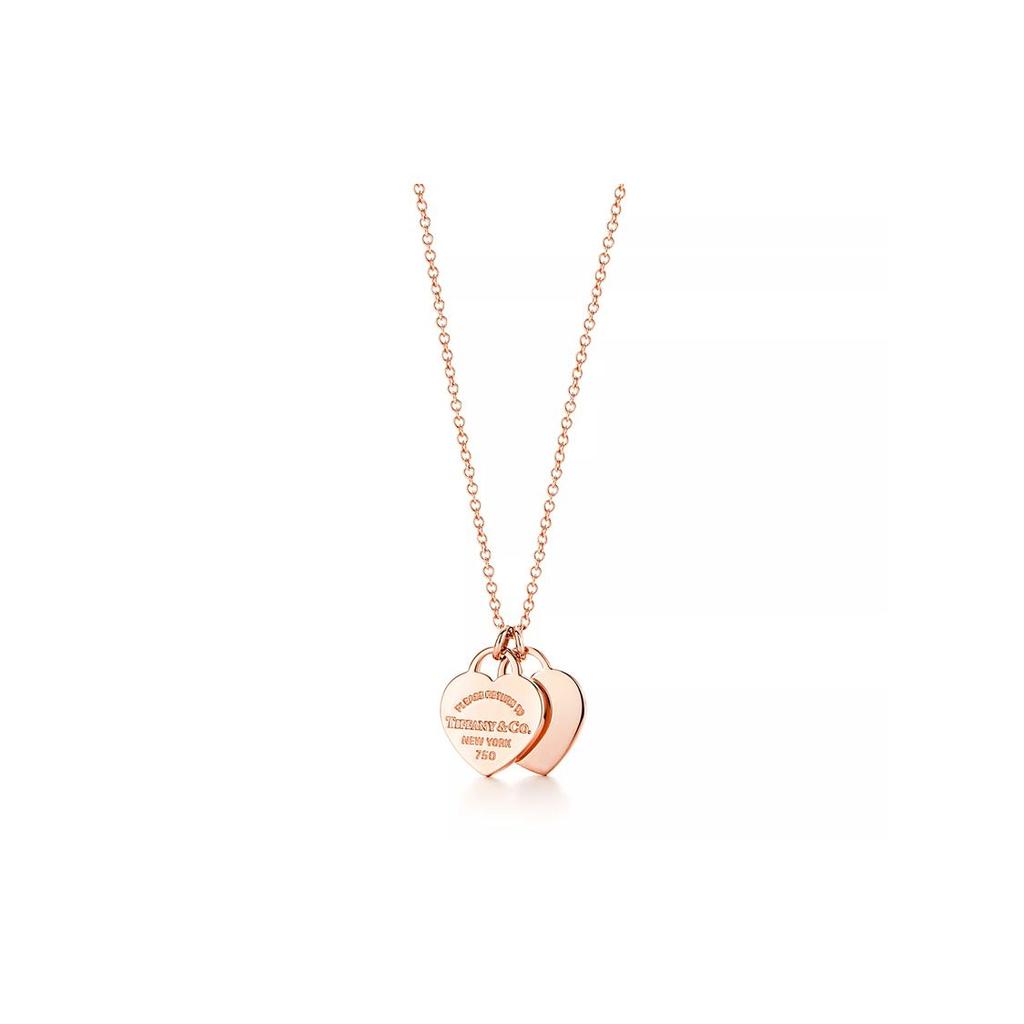 Tiffany & Co.. Return To Tiffany Doppel-Herz-Anhänger Mini-Herz 18 Karat Halskette Damen Halskette Roségold 34790884