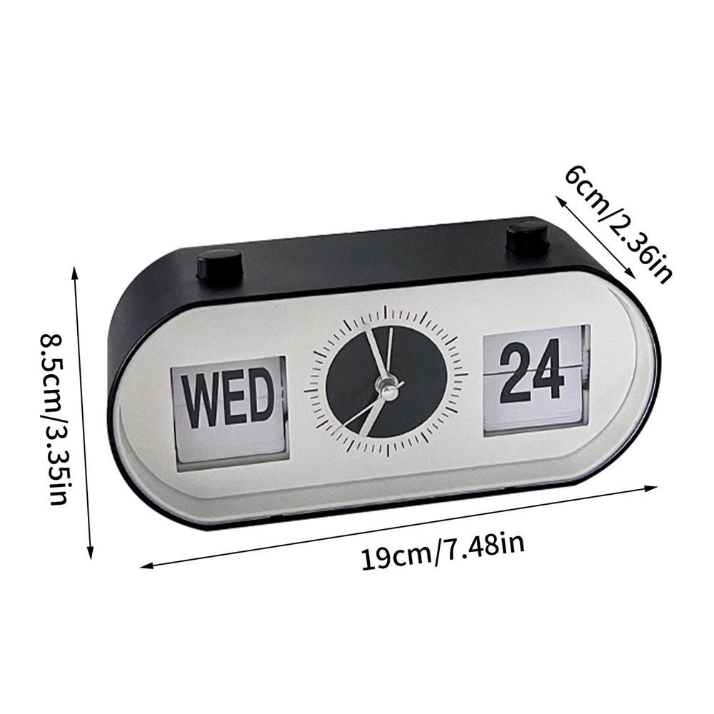 Manual Page Turning Clock Desk Alarm Clock Calendar Clock Home Decoration