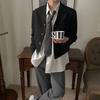 College Style Short Coat Men's Spring Loose Top Korean Style Suit Collar Jacket