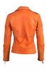 Orange Leather Jacket Handmade Biker Designer Stylish Genuine Lambskin Women's