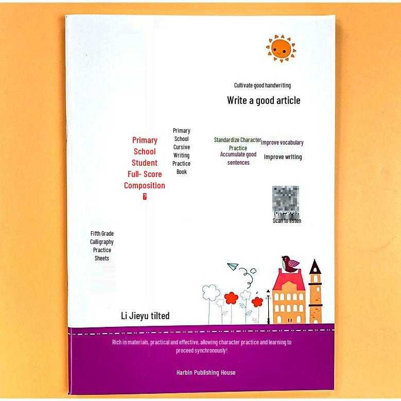 

Primary School Composition Practice & Beautiful Sentences: Hard Pen Font Sticker Book for Grades 3-6