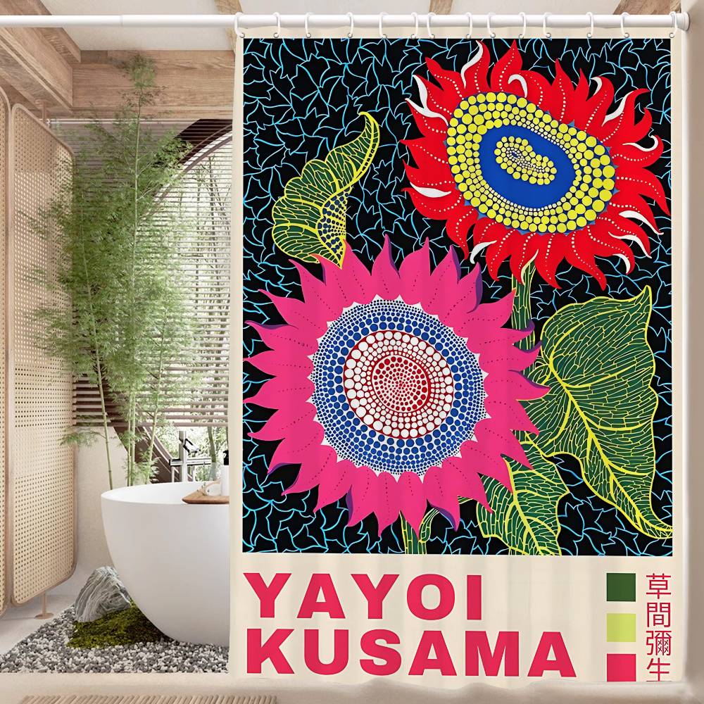 Yayoi Kusama Menas Vonios Dušo Užuolaida Apsauganti Sienelė Dušo Užuolaida Greitai Džiūstanti Gali Būti Šveičiama Šviesiai Nepermatoma Vonios