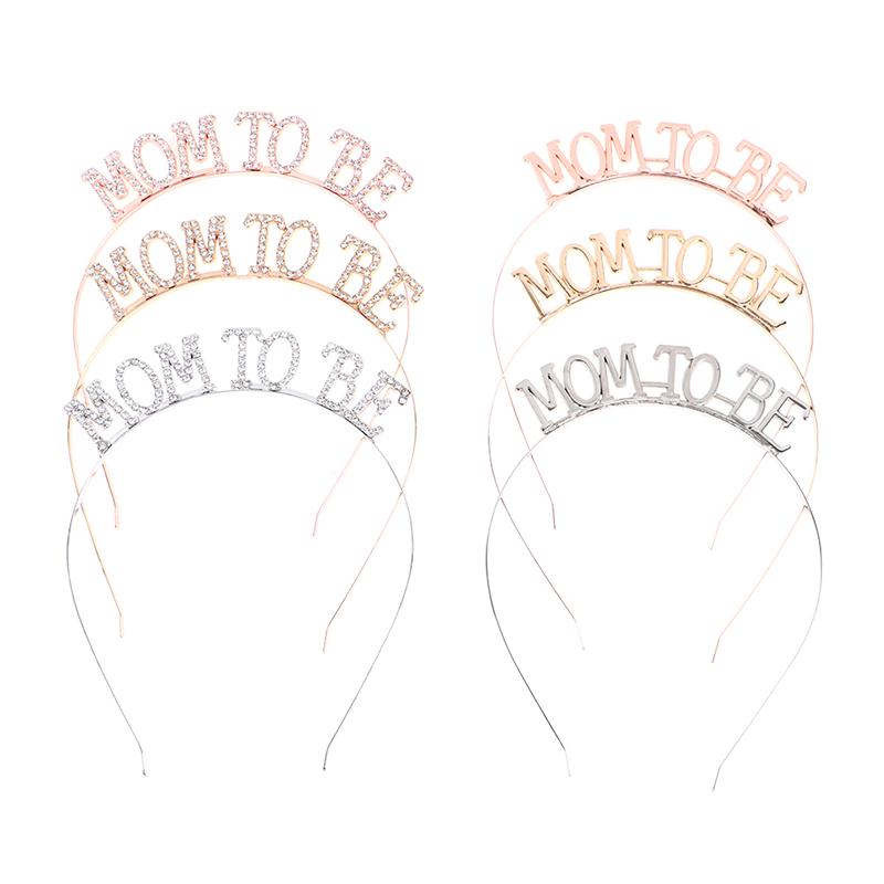 Rose Golden Silver Color Mom To Be Tiara Crown Headband For Party Decorations