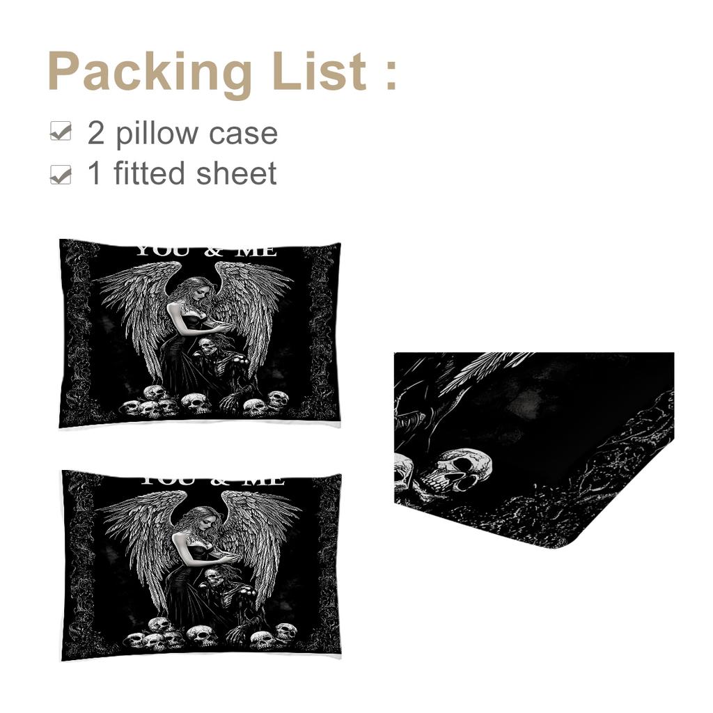 Angel And Demon Three-Piece Bedding Set, With Two Pillowcases, Suitable For Living Room And Bedroom (Culture, Belief)