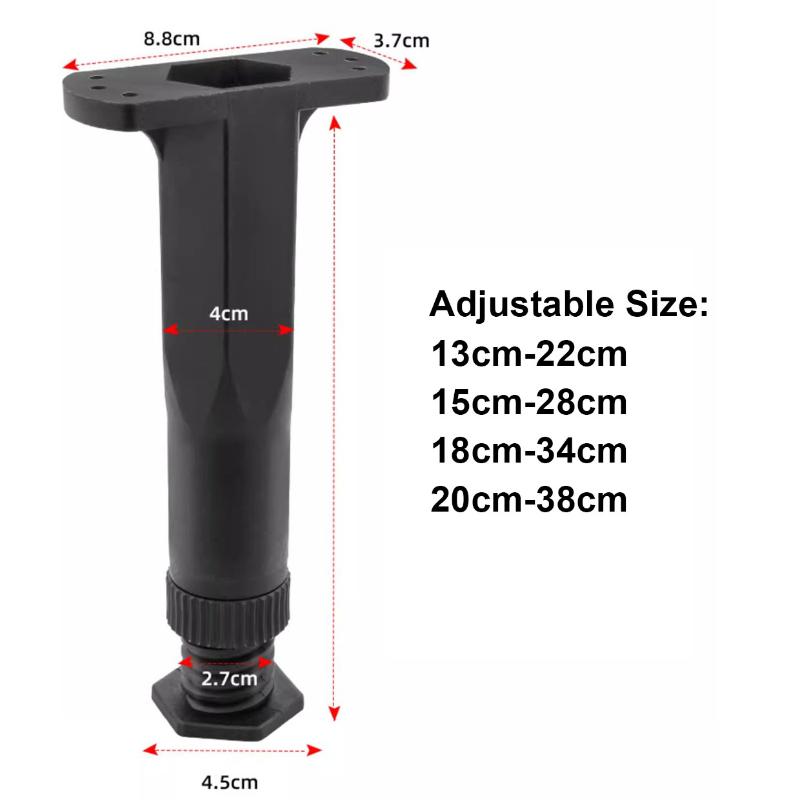 4 Stück Verstellbare Bettgestell Stützbeine Kunststoff Teleskop Stützfüße Schlafsofa Schrankboden Tragwinkel