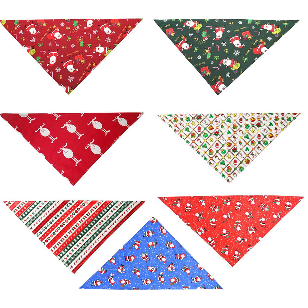 Weihnachten Haustier Speichelhandtuch Kleintier Bandana Schal Lätzchen Party Deko Accessoire Geschenk Weihnachtsmann Rot 1