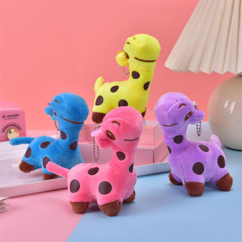 Adorable Plush Giraffe Keychain Miniature Stuffed Animal Bag Charm In Cute Colors