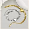 Stainless Steel Love Heart Bracelet for Women, Simple Anniversary Jewelry Gifts