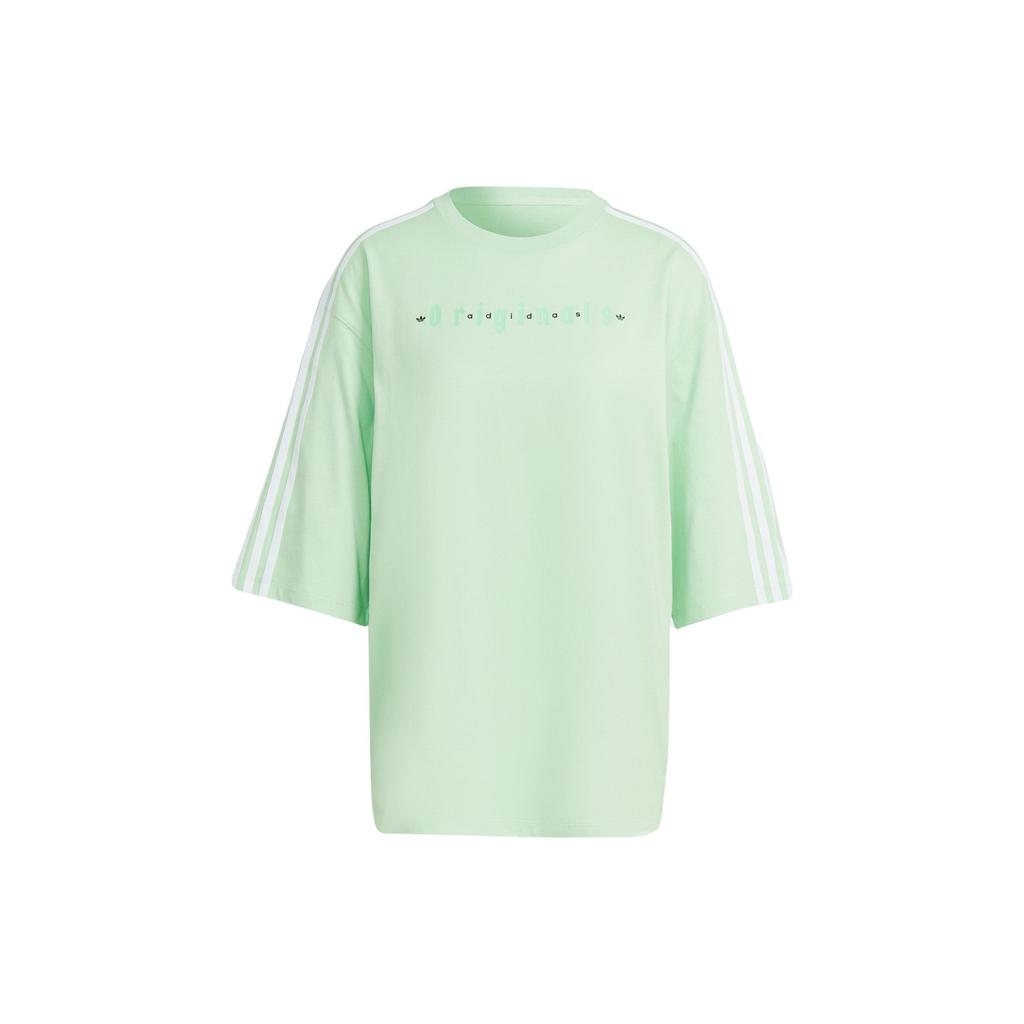Adidas Originals Oversized T-Shirt With Letter Logo Print Women Tops Mint-Green IQ3403