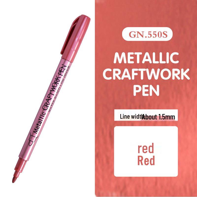 Guangna GN550 Gold & Silver Paint Pen for DIY Photo Albums & Black Cardstock Highlighting.
