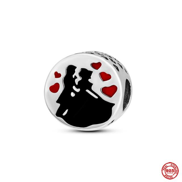New Fashion Silver 925 Charms Couple Love Beads Tower Camera Pendant Fit Woman's Bracelets Fine Europe Jewelry Gift