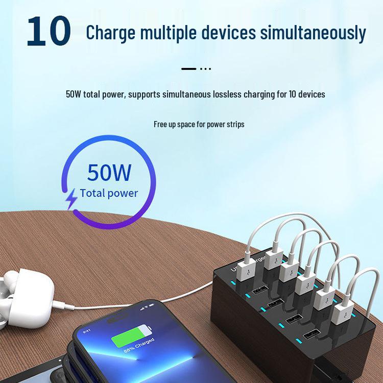 Multi-Port USB Fast Charger: Smart Desktop Charging Station for Multiple Devices