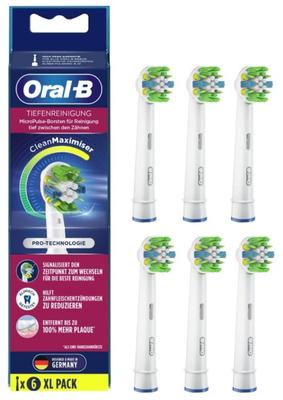 Braun Genuine Replacement Brush Set with Interdental Color Pack of 6 Tiefenreinigung Oral-B Wipers, Signal, (International Name CleanMaximiser)