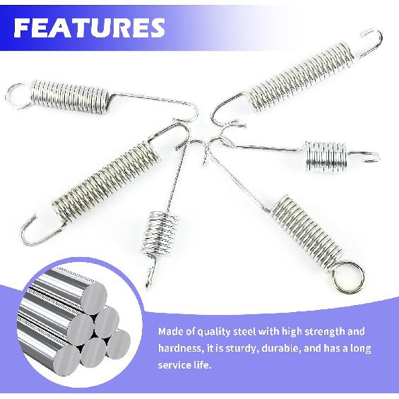 6PCS Motorcycle Kickstand Springs with 3 Size,Steel Kick Stand Spring of Mini Bike Kickstand,Universal Motorcycle Accessories Spring Kit for Bicycle