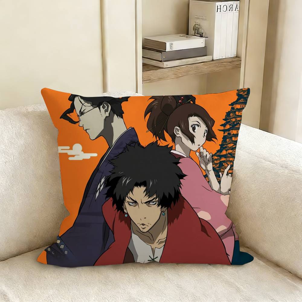 Anime SSamurai CChamploo Pillow Case Living Room Sofa Cushion Cover Suitable For Home Bedroom Room Decoration