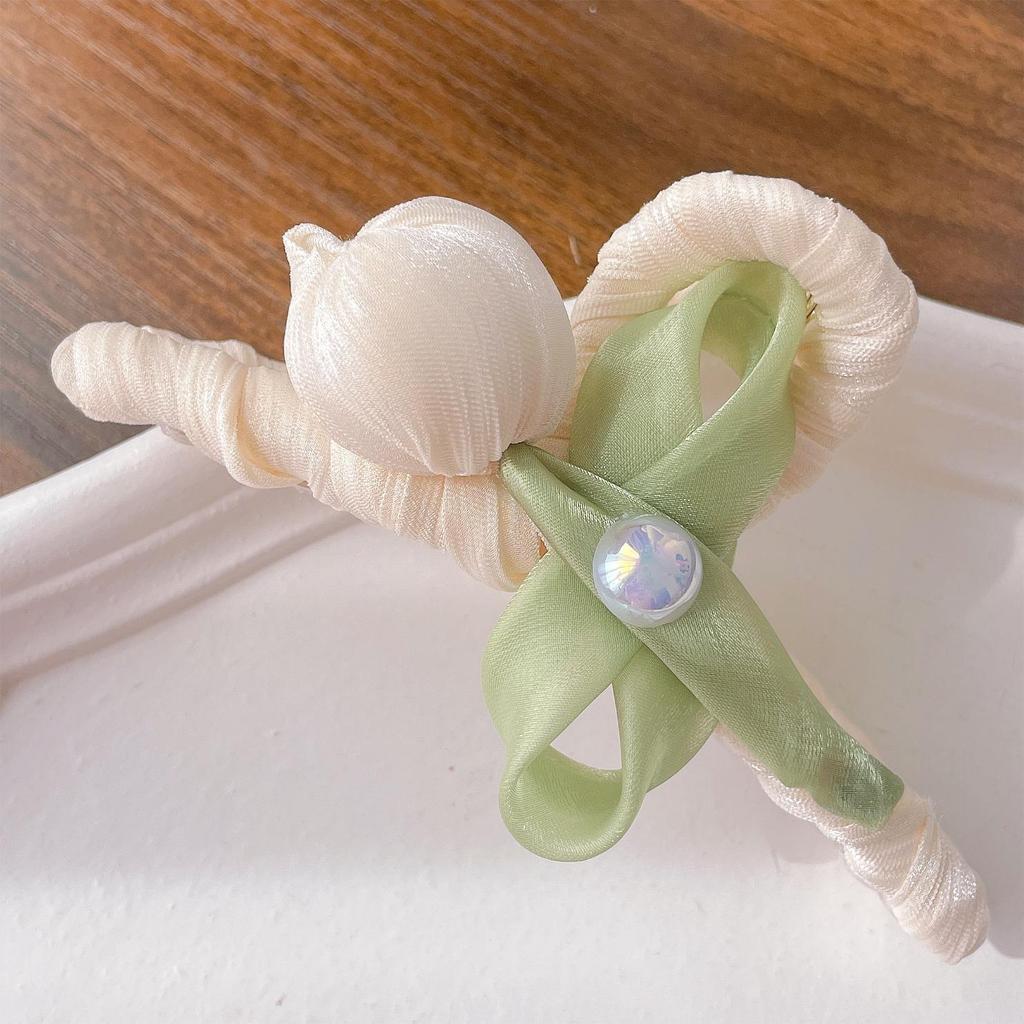 Clips de Păr Floare Lalea - Set Accesorii High-End cu Clips Gheară, Scrunchie, Elastic de Păr și Bijuterii Agrafă de Păr.