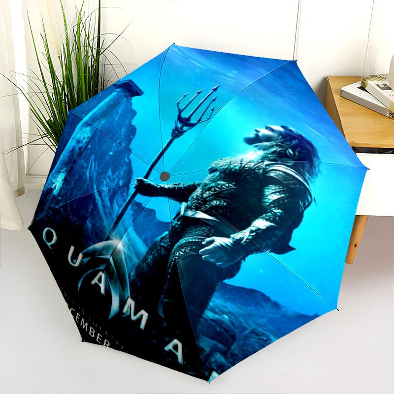 Aquaman Ocean Folding Umbrella Umbrella 8 Paraphenoid Bones Outdoor Light Printing