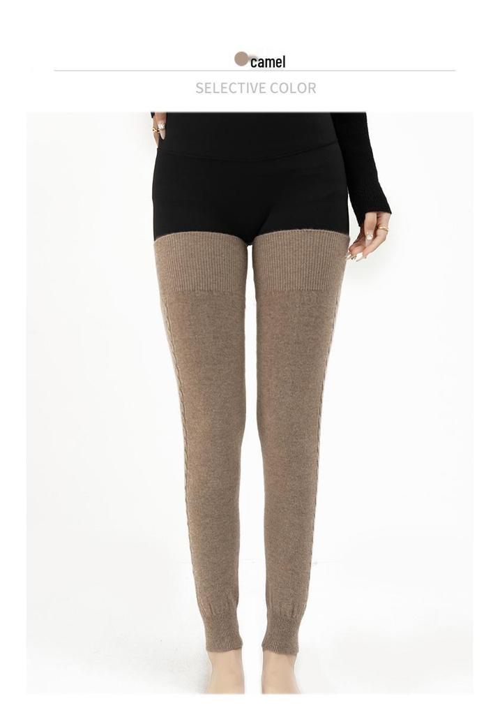 100% Pure Cashmere Women’s Knee Pads: Extended Length, Warm Knit Leg Warmers
