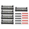 5pcs Dual Row 6 Positions 600V 15A Screw Terminal Block   Preinsulated Terminal Barrier Strip
