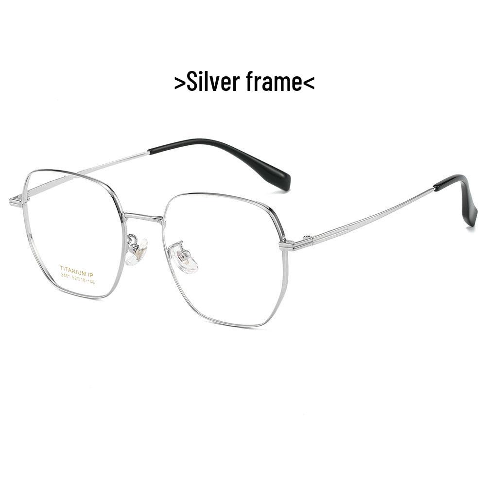 2024 Ultra-Light Unisex Titanium Polygon Glasses with Thickened Large Frame - Model 2461 Prescription-Compatible with Blue Light Protection