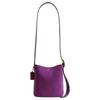 Bolso Cubo Bleecker de Piel Serraje de Vaca, Bolso de Hombro Pequeño para Mujer Violeta CCW84-1ZVIO