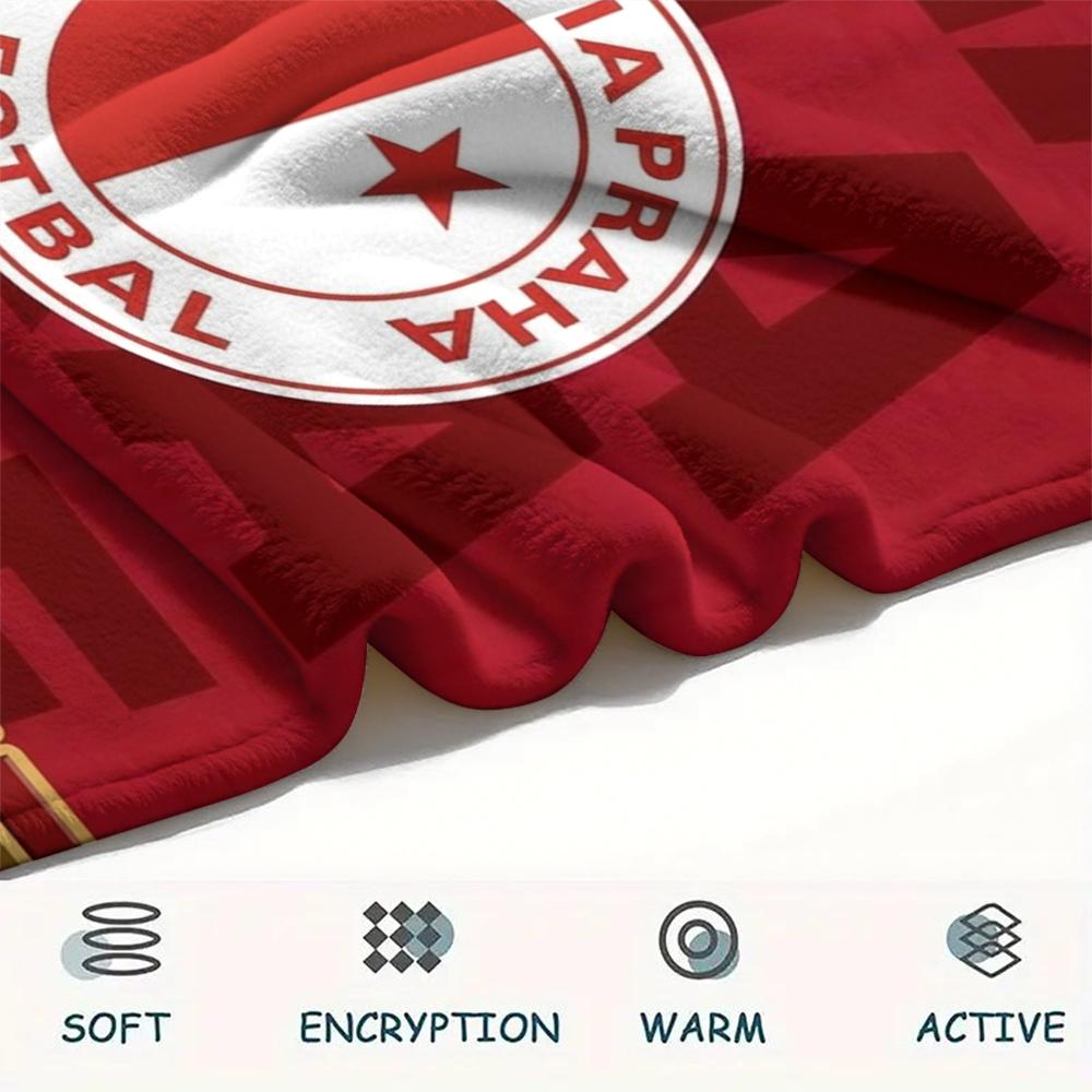 1 STuks Gepersonaliseerde Naam SK Slavia Praag Patroon Flanellen Deken Geschikt Voor Alle Seizoenen voor Huisdecoratie Warmte en Comfort Cadeaus Vakantiecadeau