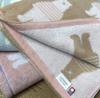 Imabari Towel Gift 1 Bath Border Bear Made in 60x120cm Set, Towel, Pattern, Blue, Japan, Boxed,
