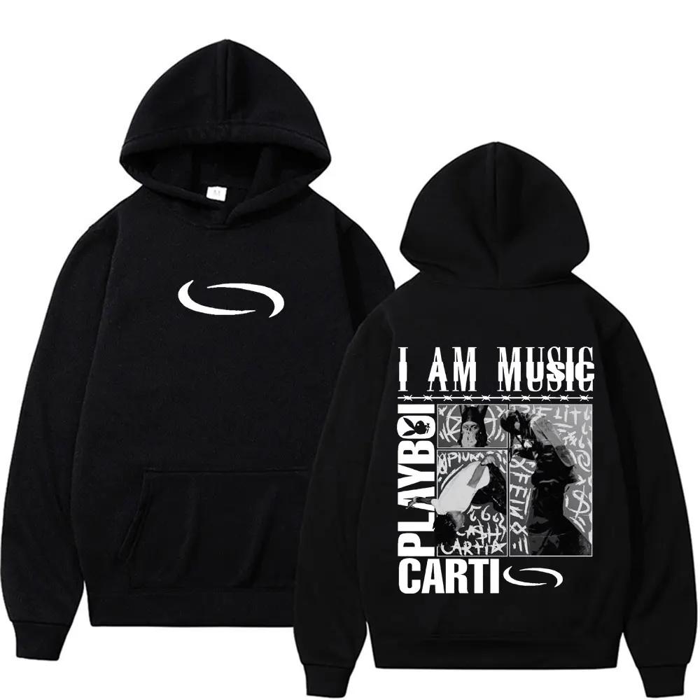 Playboi Carti I AM MUSIC Logo Hoodie Opium Ken Carson Narcissist Tour Antagonist Rap Sweatshirt Men Casual loose Oversized Hoody