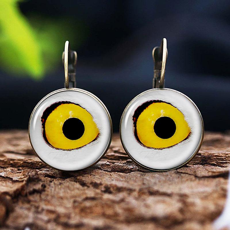 Helle Farbe Glas Cabochon Evil Eye Ohrstecker Modeschmuck Trendy Tier Auge Frauen Charms Französisch Ohrring