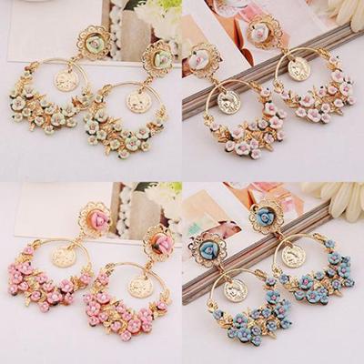 Damenmode Blume baumeln Statement Ohrstecker Ohrringe Schmuck Geschenke