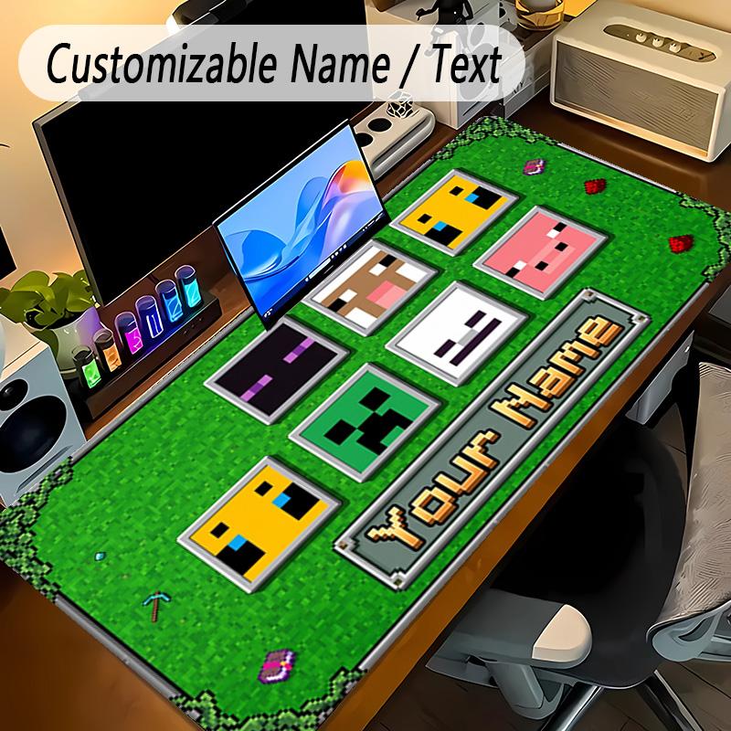 Large Mouse PadMinecraft Custom Name Text Personalized Desk Mat Non Slip Gaming Pad