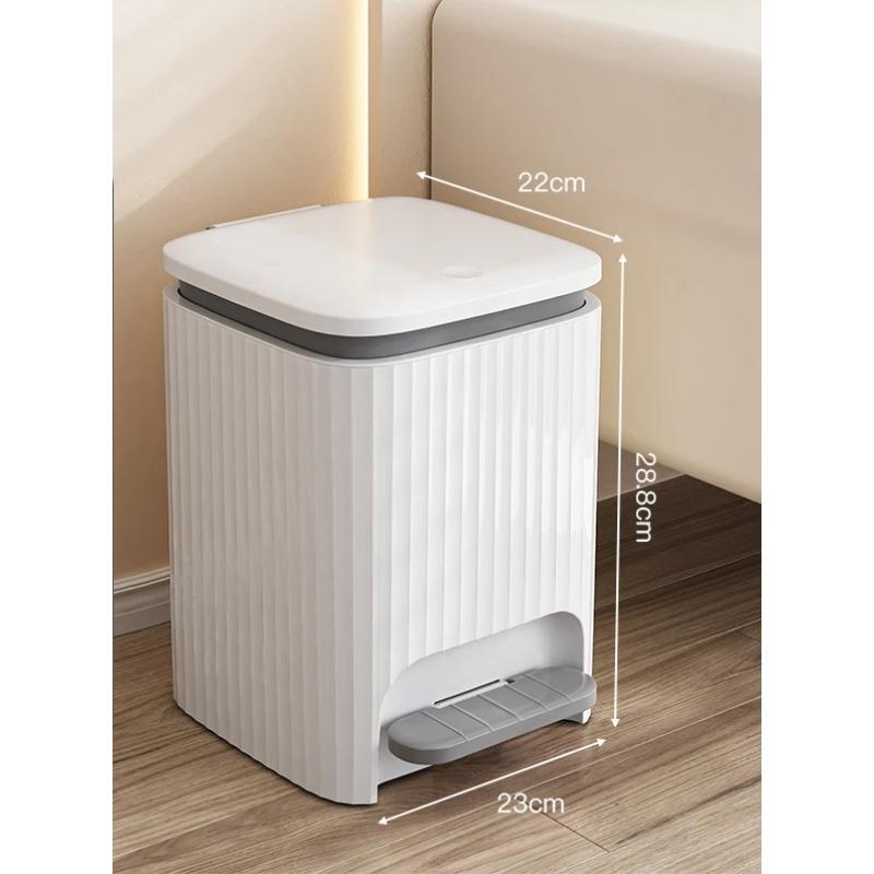 9L/12L Luxury Pressing Type Trash Can With Pedal Lid Large Capacity Trash Bin Waterproof Wastebasket For Bathroom