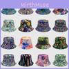 Tie Dye Fisherman Hat Uv Protection Assorted Colors Print Butterfly Cat Leaf Cap