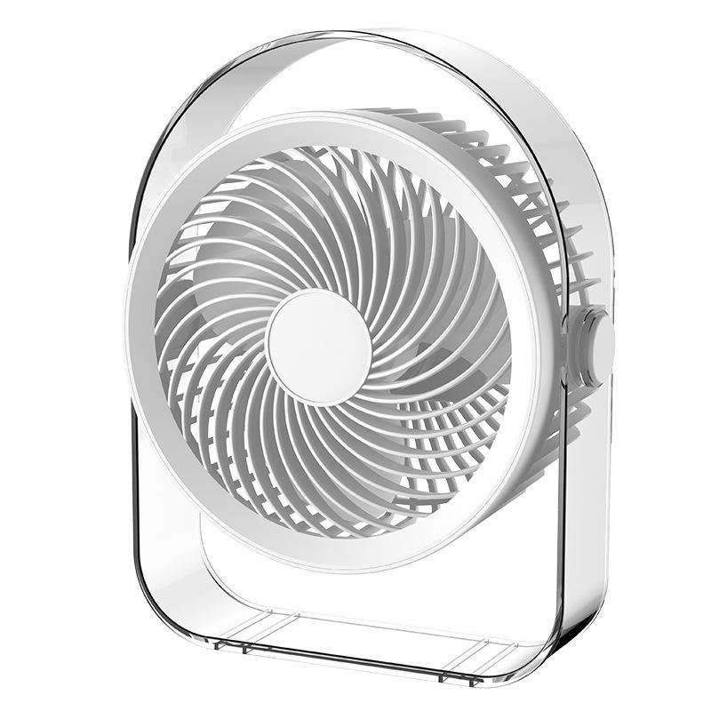 Portable Desktop Mini Fan with Multifunctional Light - Rechargeable and Powerful for Dorms and Desks