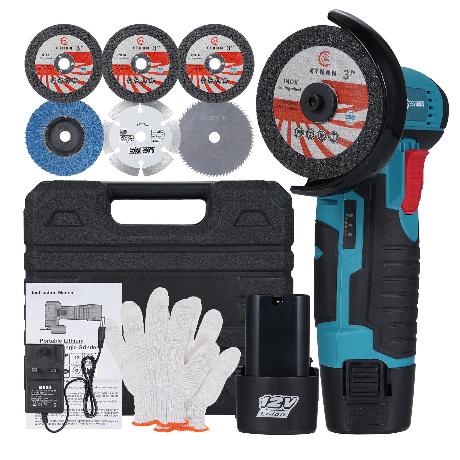 

12 В 19500 об/мин электрический шлифовальный инструмент многофункциональный угловой шлифовальный станок ручной резак для резки UK Plug разноцветный