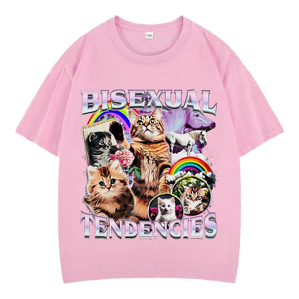 Funny Cat Meme T Shirts Unisexs Unisex Casual Aesthetics Cotton T Shirts Fashion Harajuku Oversized Short Sleeve Loose Tshirts